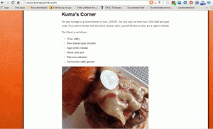 Der Ghost-Burger und seine Zutaten: Rindfleisch, Ziegenfleisch, Cheddar-Käse, Aioli, eine Sauce aus Rotwein-Reduktion und eine Hostie. (Bild: Screenshot kumascorner.com/fm/Theopop)
